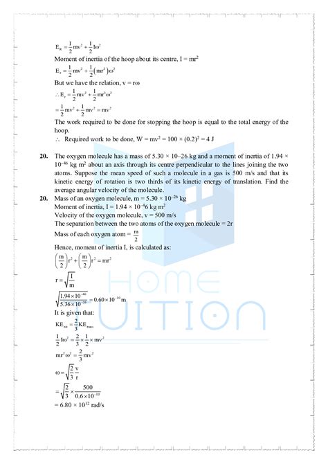 Ncert Solutions For Class 11 Physics Chapter 7 System Of Particles And Rotational Motion