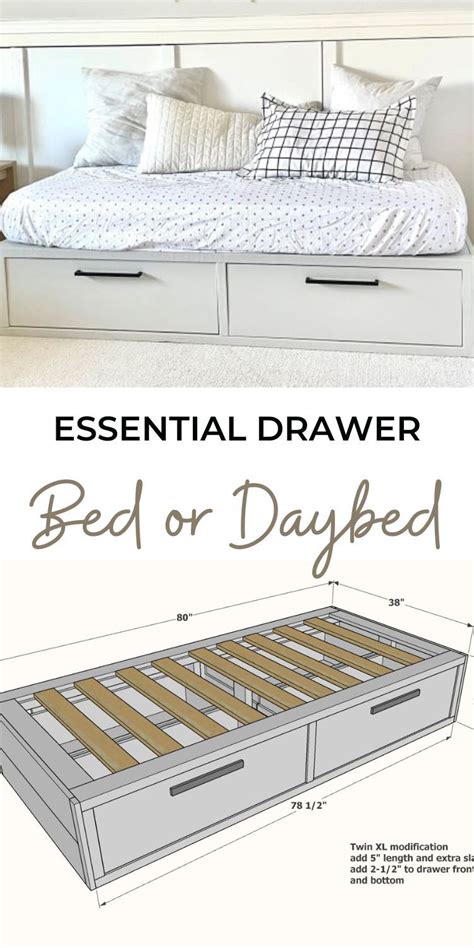 Essential Drawer Bed Or Daybed Daybed With Storage Twin Bed With Drawers Bed Frame With Drawers