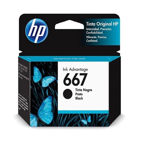 Cartucho De Tinta HP 667 Preto 3YM79AB