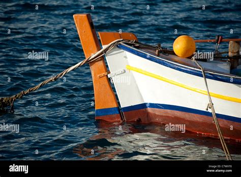 Traditional Boat In Sami Harbour Kefalonia Stock Photo Alamy