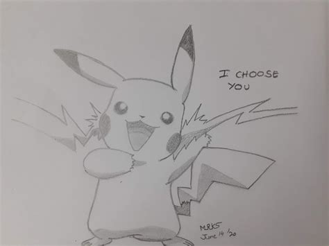 Pikachu pencil sketch : r/pokemon