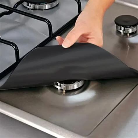 4pc Reusable Fiber Gas Stove Protector Cover Mat Pad Gas Burner Covers Stovetop Protector