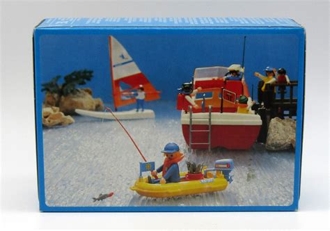 New Vintage Sealed 1991 Playmobil 3574 Fisherman With Boat Made In