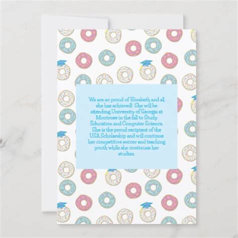 Donut Graduation Party Invitation Zazzle