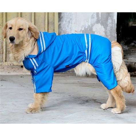 Large Dog Raincoat Waterproof Big Dog Clothes Outdoor Coat Rain Jackets ...