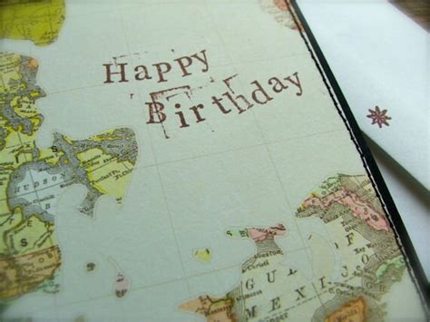 Very Unique Handmade Happy Birthday Map Card