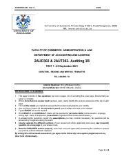 Auditing B Test Pdf Auditing B Test Faculty Of