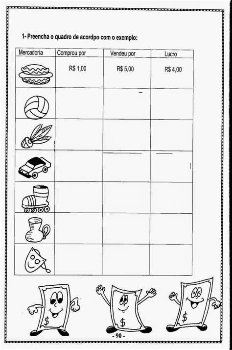 Escola Saber Atividades Matemática 1 Ano Sistema Monetário
