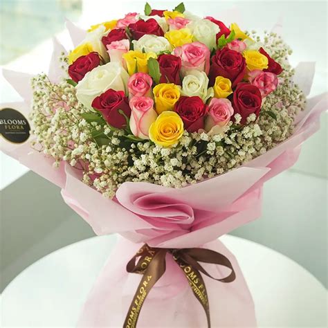 40 Mixed Color Roses Bouquet