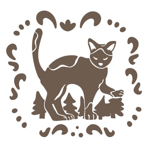 Diseño PNG Y SVG De Gato Solsticio De Invierno Marrón Plano Para Camisetas