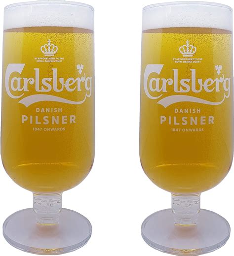 Carlsberg Pilsner Chalice Pint Glasses Ce 20oz 568ml Pack Of 2