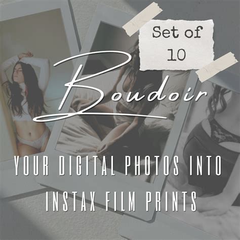 SET OF 10 Boudoir Digital Photos Instant Print Custom Nude Polaroid