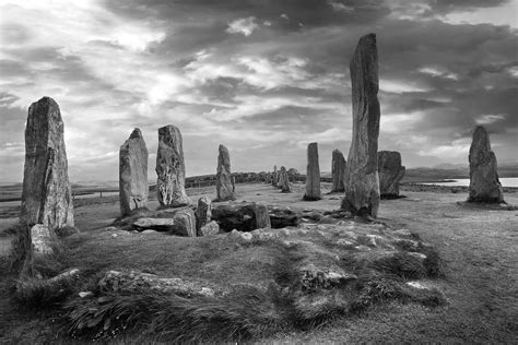 Callanish Standing Stones On The Isle Of Lewis 2 In Black And White