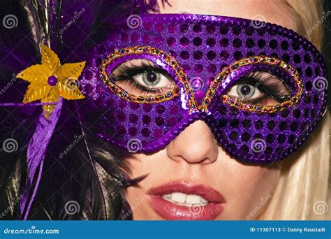 Masked Mardi Gras Masquerade Party Girl Stock Image Image Of