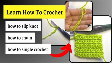 Crochet Basics How To Slipknot Chain And Single Crochet Crochet Tutorial Crochet How To Youtube