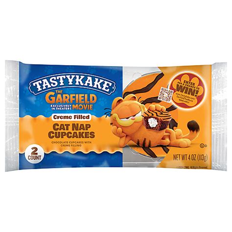 Tastykake Cupcakes, Creme Filled, Cat Nap, The Garfield Movie 2 ea ...