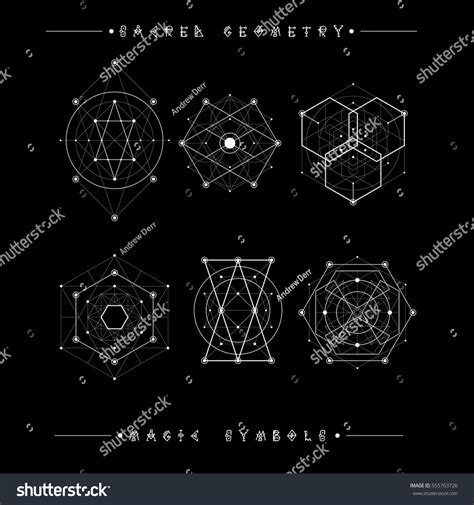 Sacred Geometry Signs Set Of Symbols And Royalty Free Stock Vector