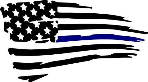 Thin Blue Line Flag Decal