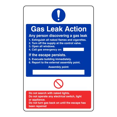 Gas Leak Action Sign