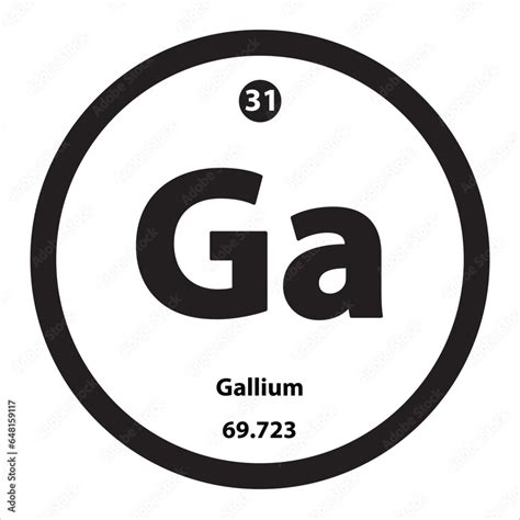 Icon Structure Gallium Ga Chemical Element Round Shape Circle Black