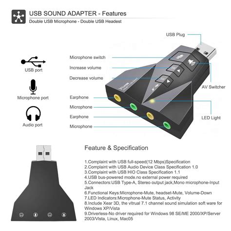 飞机形 3d 71 双人外置声卡 环绕立体声带调控 Usb Sound Card 阿里巴巴