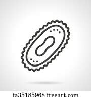 Free Art Print Of Bacteria Tetracoccus Black Line Vector Doodle Icon