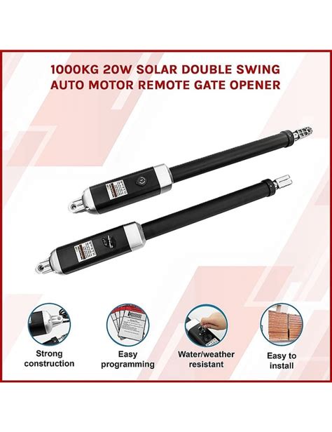 1000kg 20w Solar Double Swing Auto Motor Remote Gate Opener Autograph