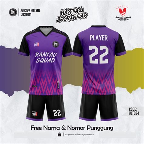 Jual Jersey Bola Futsal Volly Free Design Custom Namaset Printing