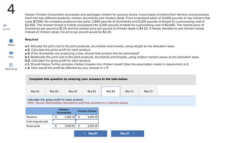 Solved Harper Chicken Corporation Processes And Packages Chegg