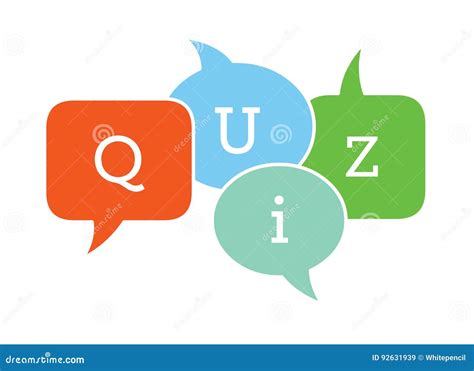 Quiz Text In Speech Bubbles Stock Vector Illustration Of School Play