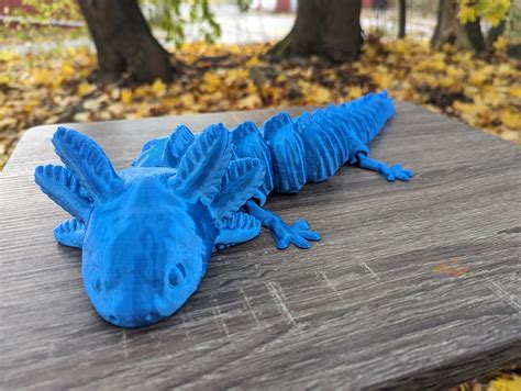 Cute D Printed Axolotl Fidget Toy Flexible Articulating Sensory Pet