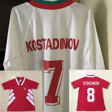 1994 Bulgaria Retro Soccer Jersey World Cup National Team Home Away Red