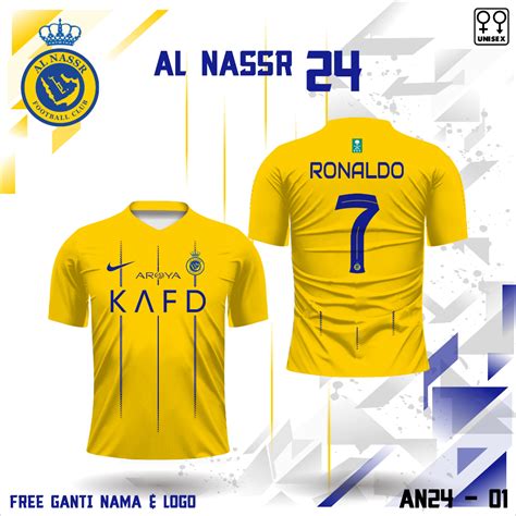 Jual Jersey Al Nassr Logo Nike Baju Bola Cr7 Kaos Ronaldo Terbaru