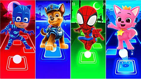 Pj Masks Paw Patrol Spidey Pinkfong Tiles Hop Edm Rush Youtube