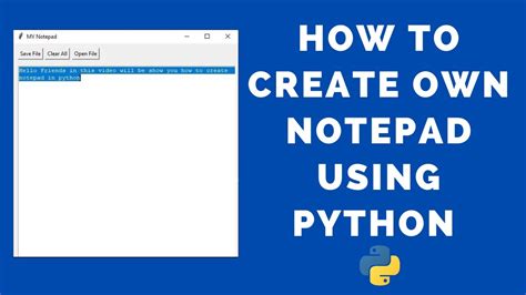 How To Create Notepad In Python Gui Tkinter Tutorial Python Techmahasay Youtube