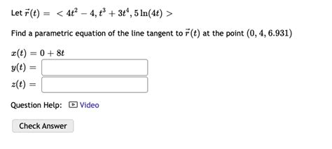 Solved Let R T Find A Parametric