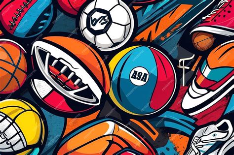 Premium AI Image | A vector drawing represents colorful sports logo design