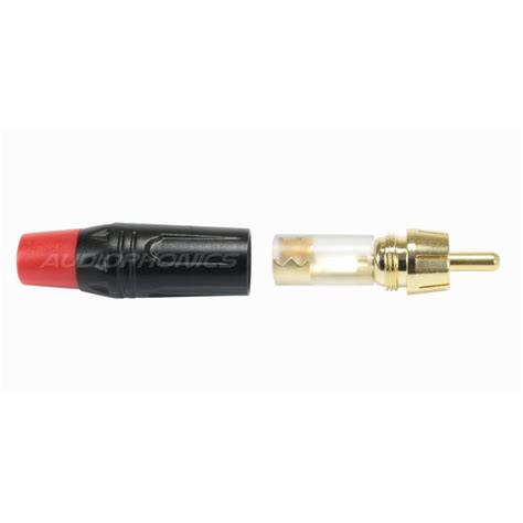 Connecteur RCA Plaqué or Rouge Ø6 5mm Unité Audiophonics