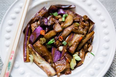 Chinese Szechuan Stir Fried Eggplant In A Spicy Garlic Sauce Hungry