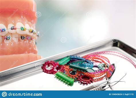 Ferramentas Do Dentista E Modelo Ortod Ntico Foto De Stock Imagem De