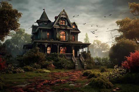 Premium AI Image | Spooky Victorian house designed for Halloween in the ...