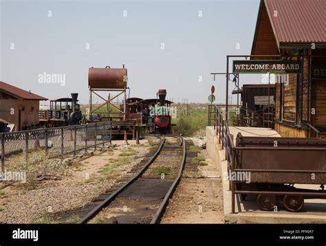 Steam Train In Goldfield Ghost Town In Apache Junction Arizona Usa