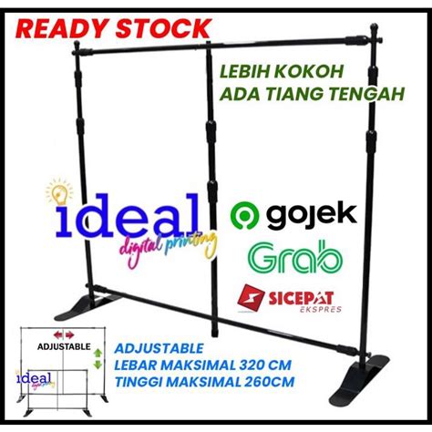 Jual Backwall Jumbo Banner Stand Uk X Backdrop Tripod Banner X