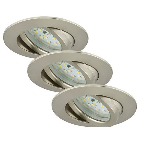 Set de 3 lámparas LED empotr Bert orient níquel Lampara es