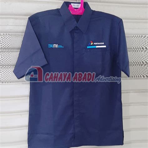 Jual Kemeja Bumn Pertamina Seragam Kantor Bumn Pertamina Navy Shopee