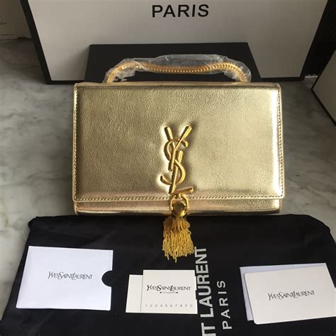 YSL Saint Laurent Slp Woman Flap Chain Tassel Bag Gold Color Ysl Bag