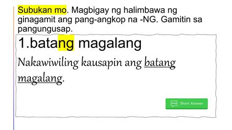 Pang Angkop Pang Ukol Pangatnig Ppt