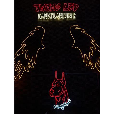 Twins Led Ayd Nlatma Doberman K Pek Pleksi Neon Tabela Fiyat