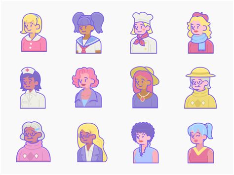 400 Female Diversity Avatar Icon Set Flat Icons