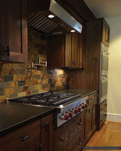 Slate Backsplash Ideas Rustic Look Trend Slate Tile